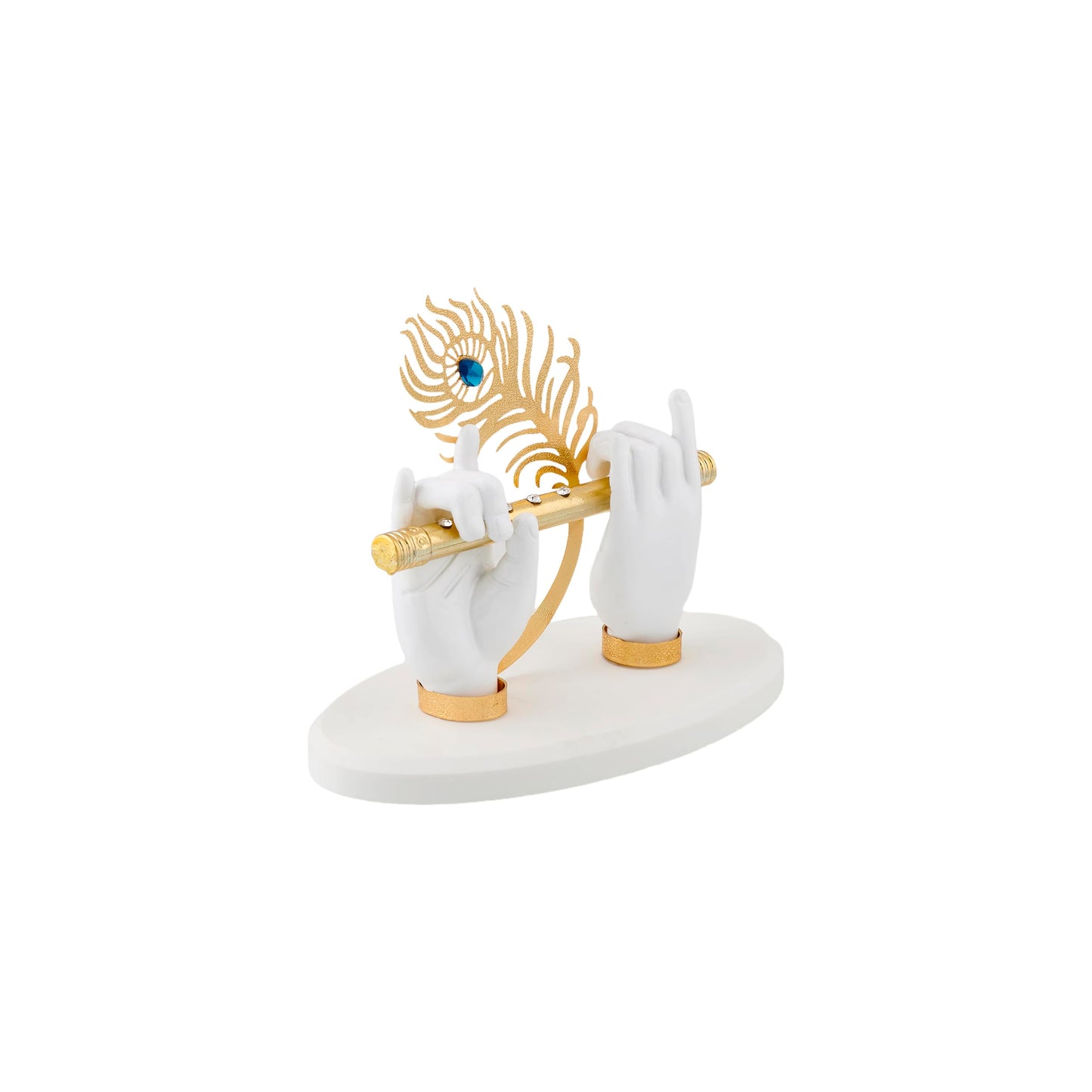 Polyresin krishna hand with flute | Classical Piece for Decor As Well As Wedding and Corporate Gifting Purposes | 3.5 x 5 Inches